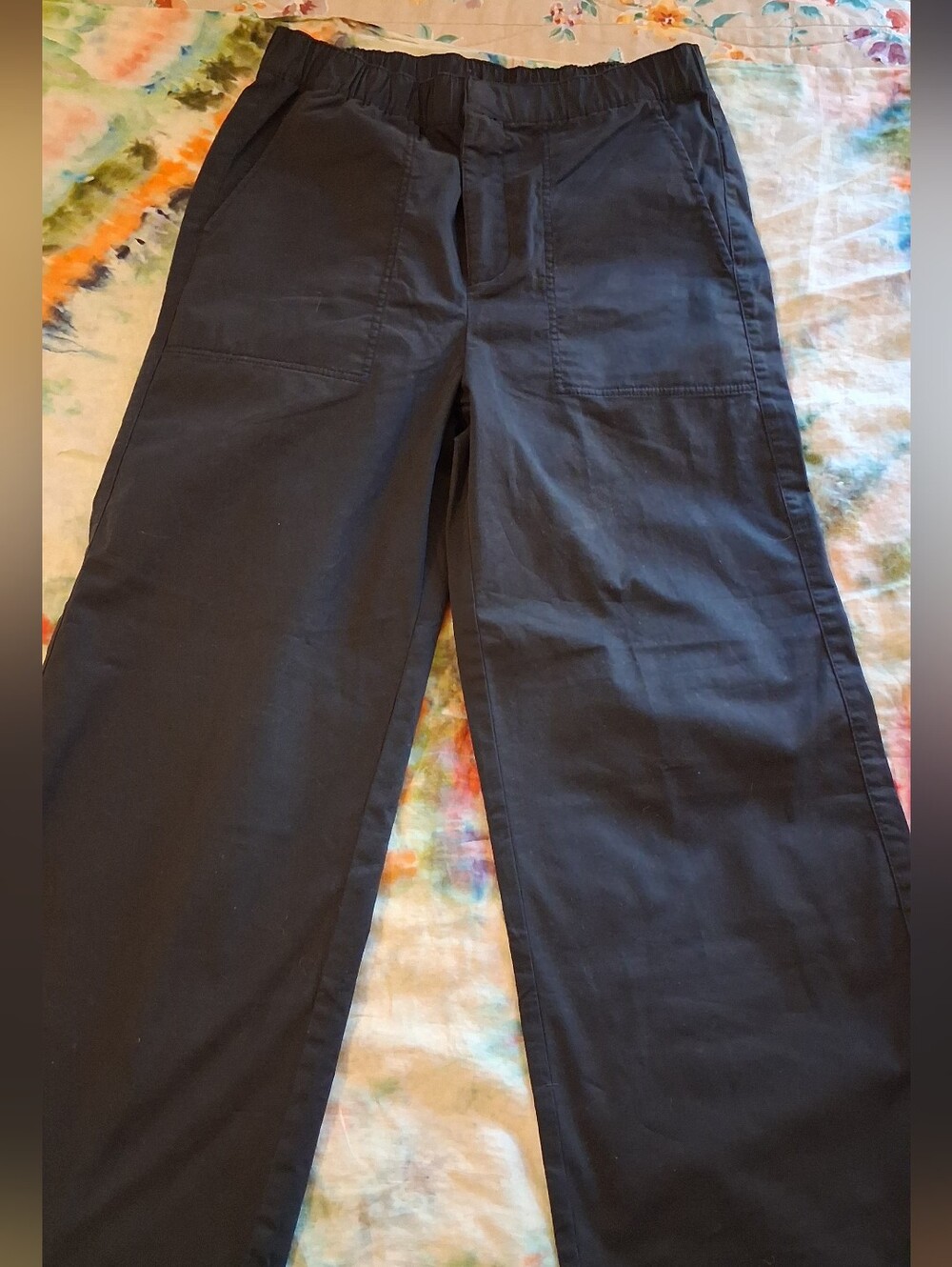GAP High Elastic Waist Wide Leg Cotton Pants